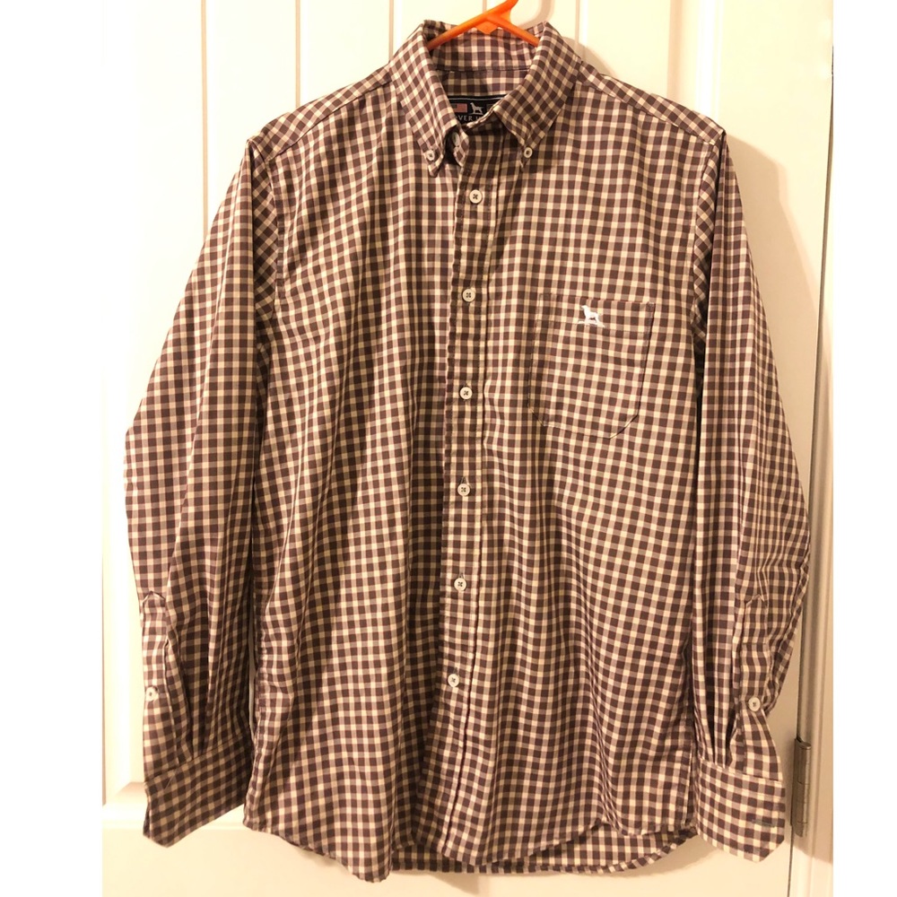 Over Under Brown Plaid Button Up Long Sleeve Shirt